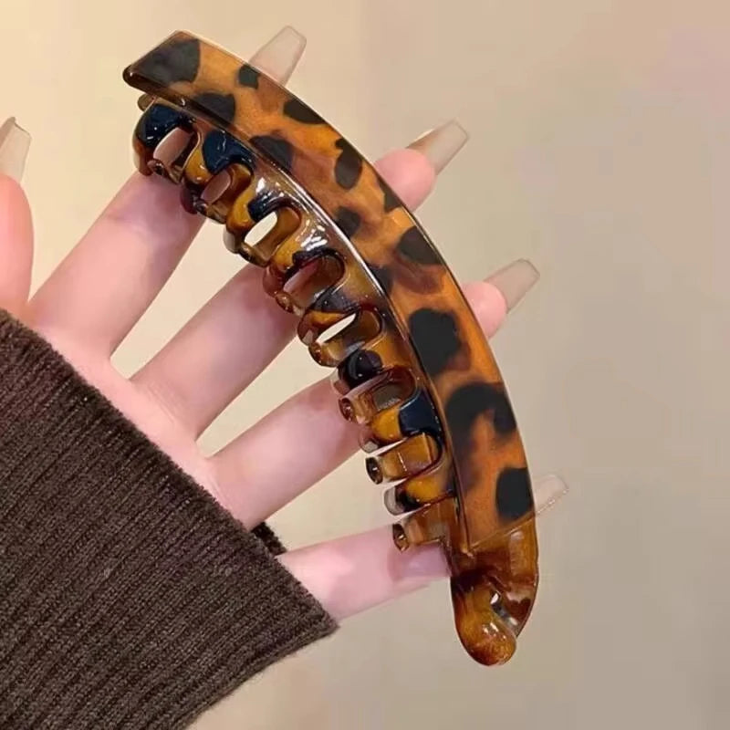 Tortoiseshell Banana Hair Clip Fish-Shaped Hairpin for Women Hair Accessories