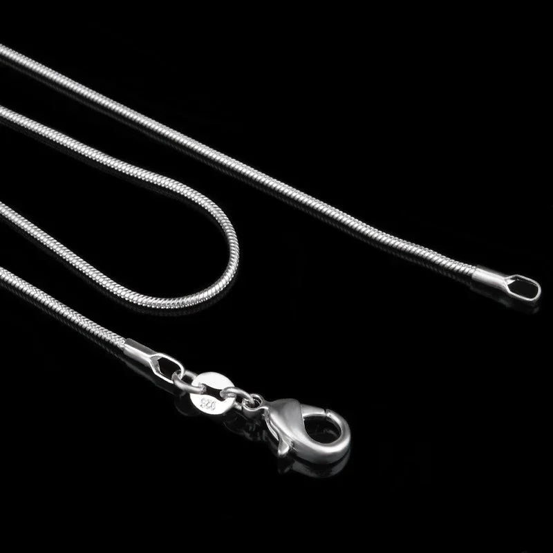 Sterling Silver Necklace Women Snake Chain 1mm Jewelry 16-24in