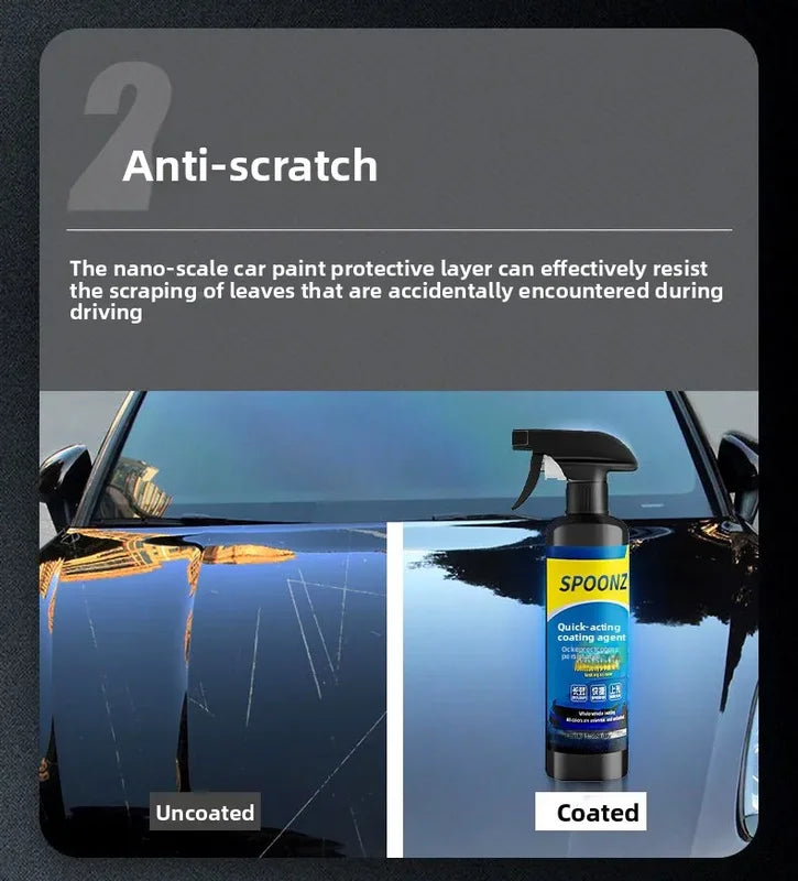 3-in-1 Ceramic Car Coating Spray - Nano Liquid Wax & Sealant for Vehicle Protection