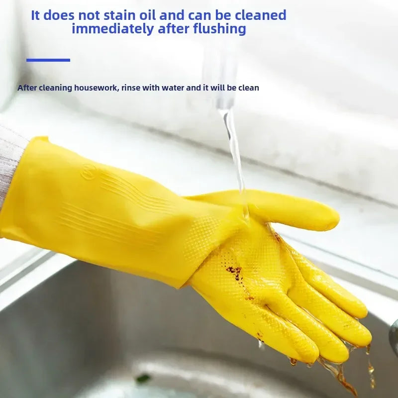 Chemical-Resistant Latex Gloves for Household Kitchen and Laundry - Thickened, Acid & Alkali Safe