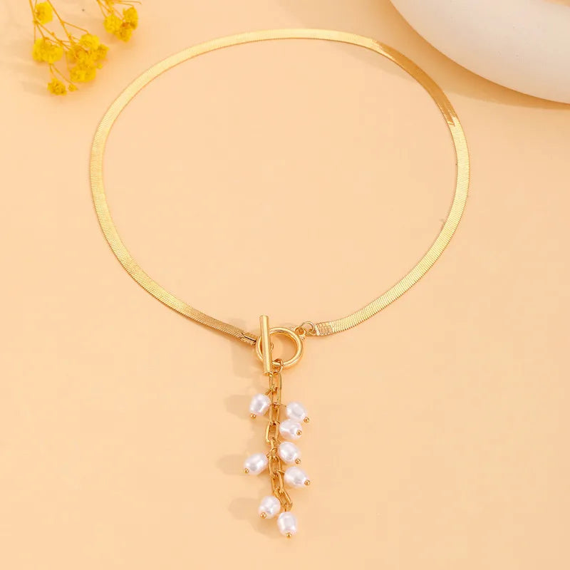 Pearl Tassel Snake Bone Necklace for Women - Personalized Party Jewelry