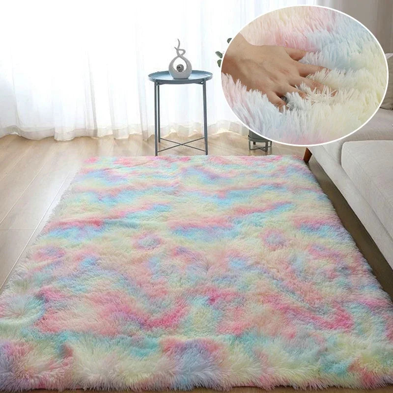 Tie-Dye Shaggy Rug Carpet for Living Room Bedroom Sofa and Coffee Table