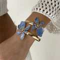 Large Flower Metal Bracelet for Women - Exaggerated Hollow Out Bangle Jewelry