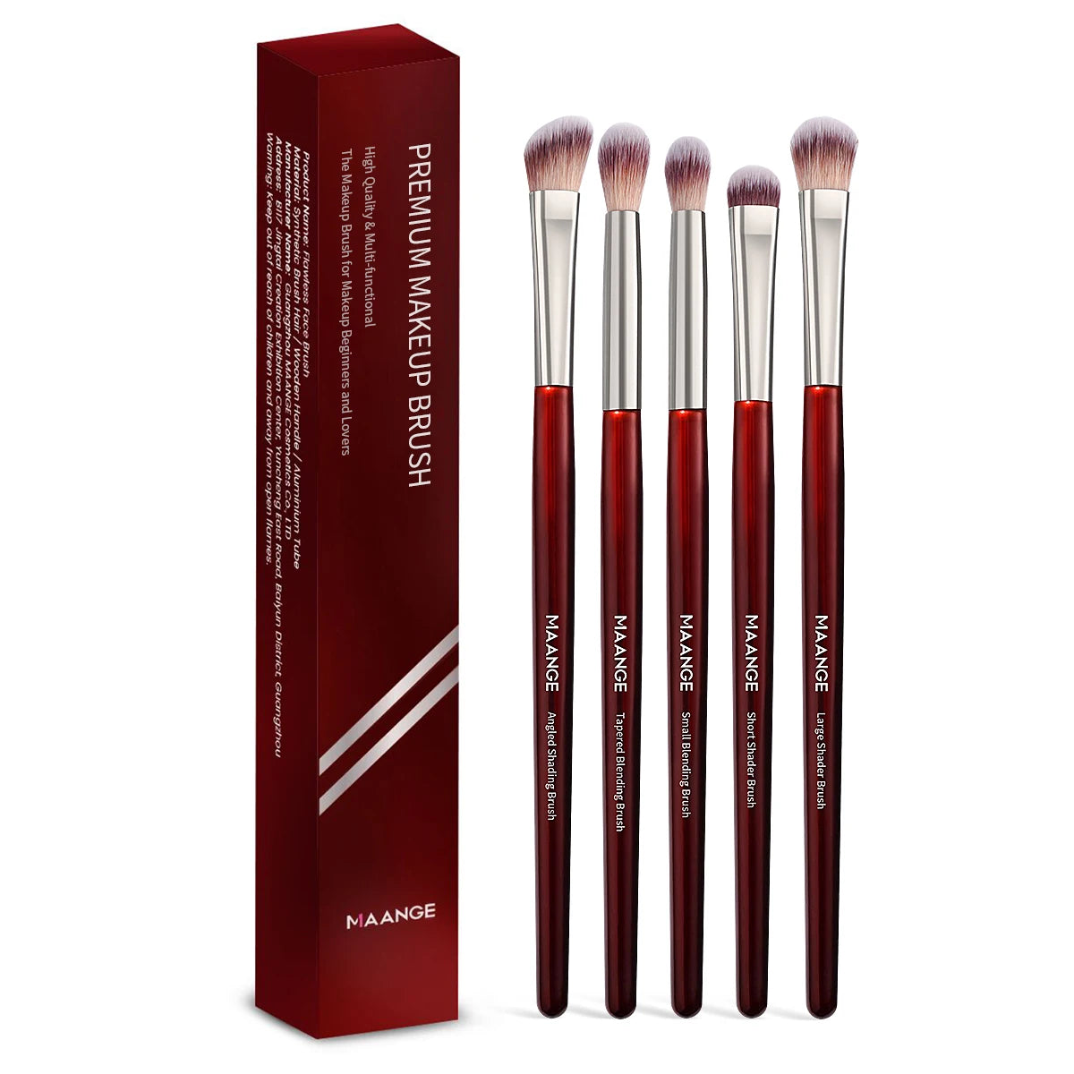 5PCS Eye Shadow Makeup Brush Set - Concealer, Shader, Portable Beauty Tools