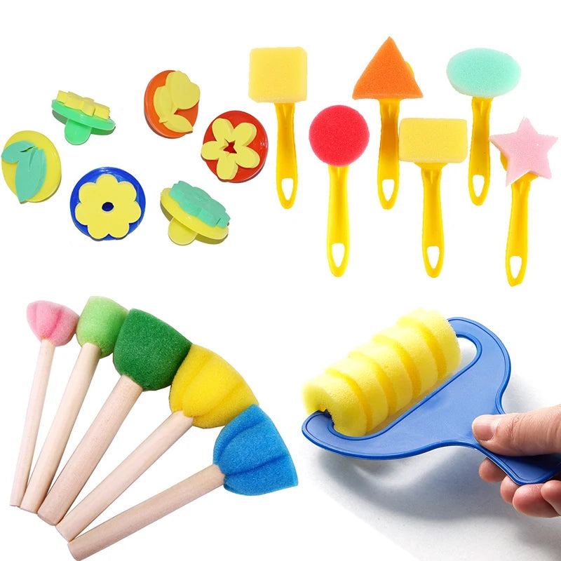 Set of 3-6 Painting Sponge Brushes for DIY Art and Craft Projects