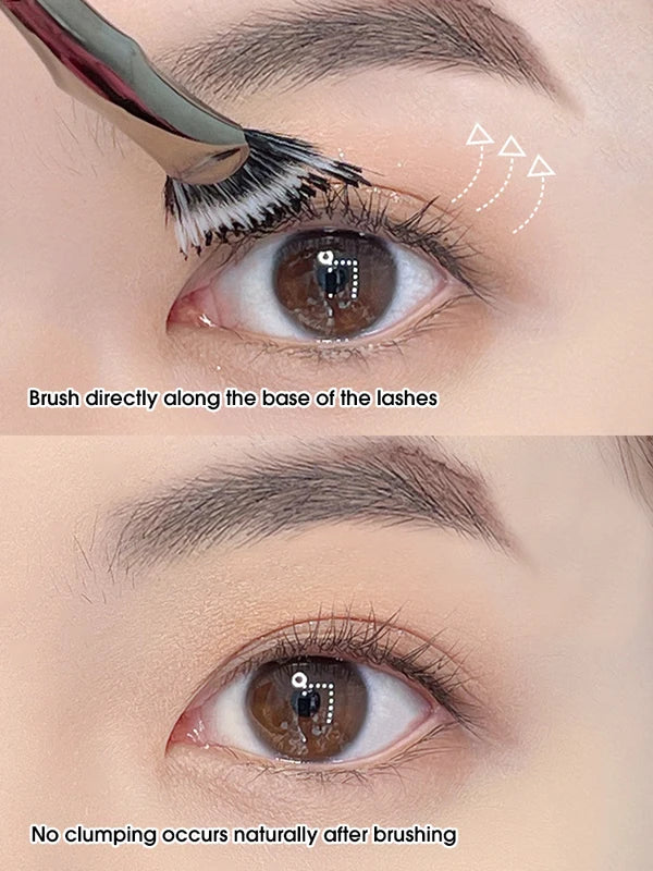 Folding Mascara Brush with Flat Head - Soft Hair Root Cleaner, Clear Lower Lash Tool