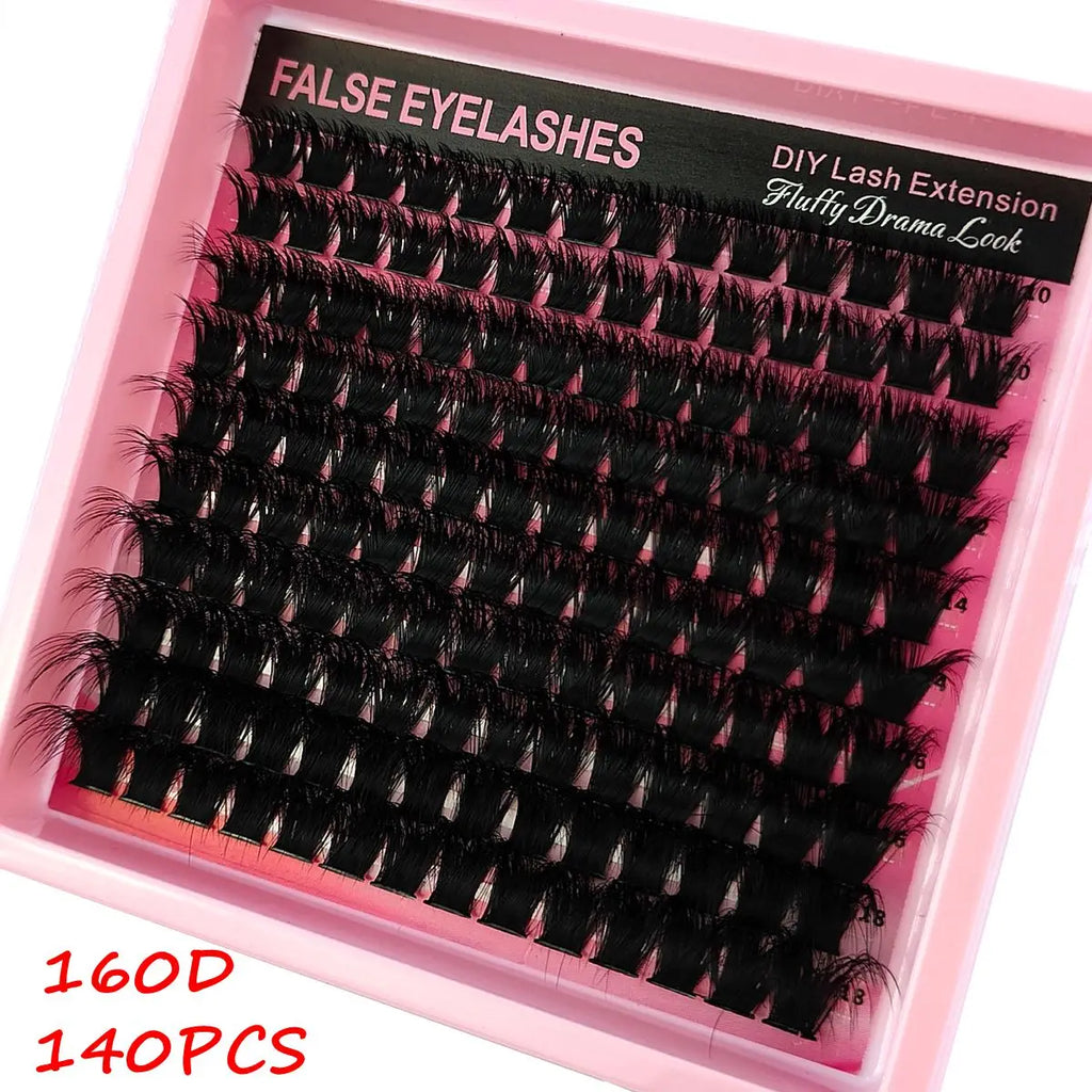 Fluffy 5D False Eyelash Clusters 10-18mm Mix Wispy Individual Lashes DIY Extensions