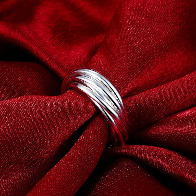 Sterling Silver Five Circles Ring for Women - Elegant Jewelry Gift