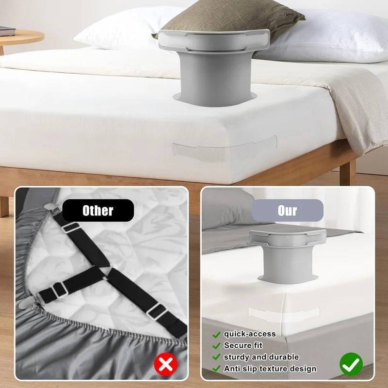 Heavy Duty Bed Sheet Corner Clips - Non-Slip Mattress Straps for All Sizes