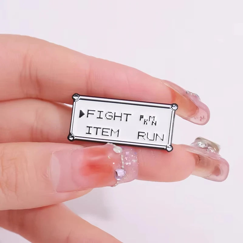 Anime Game Enamel Pin Rectangular Text Brooch Badge Jewelry Gift for Friends