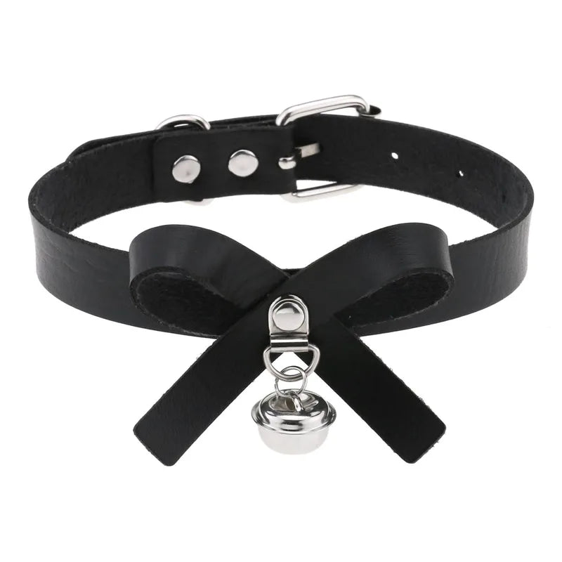 Leather Spiked Punk Collar Necklace for Women Men Gothic Jewelry