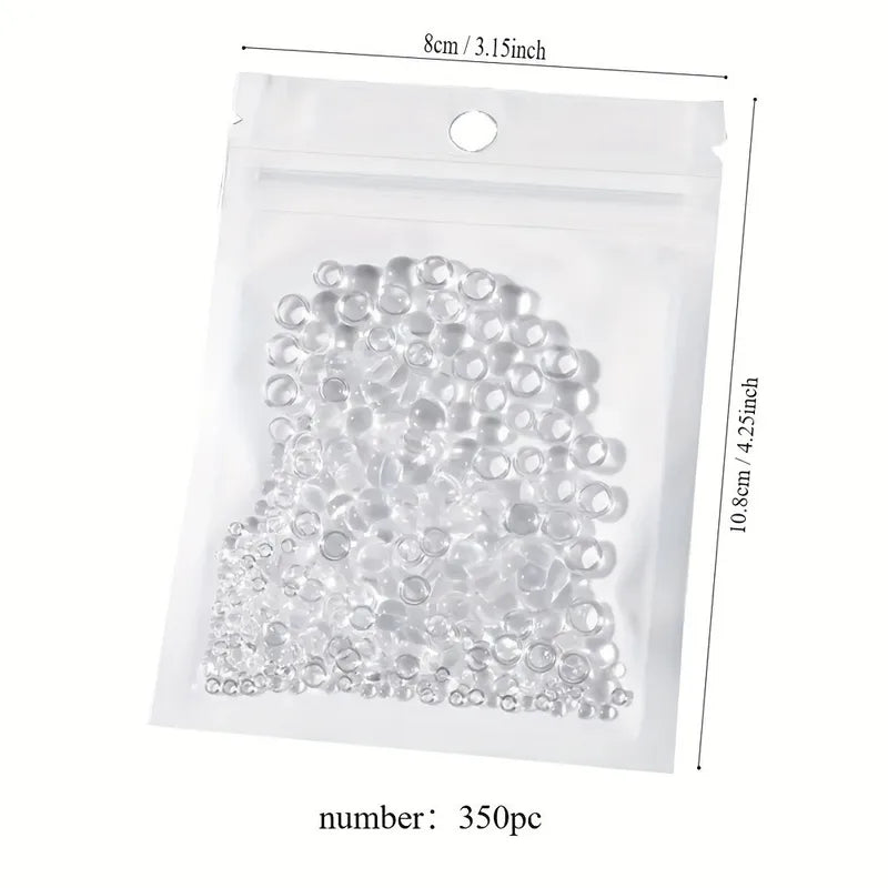 350pcs Clear Dewdrop Water Drop Embellishments for Nails Art Resin Beads