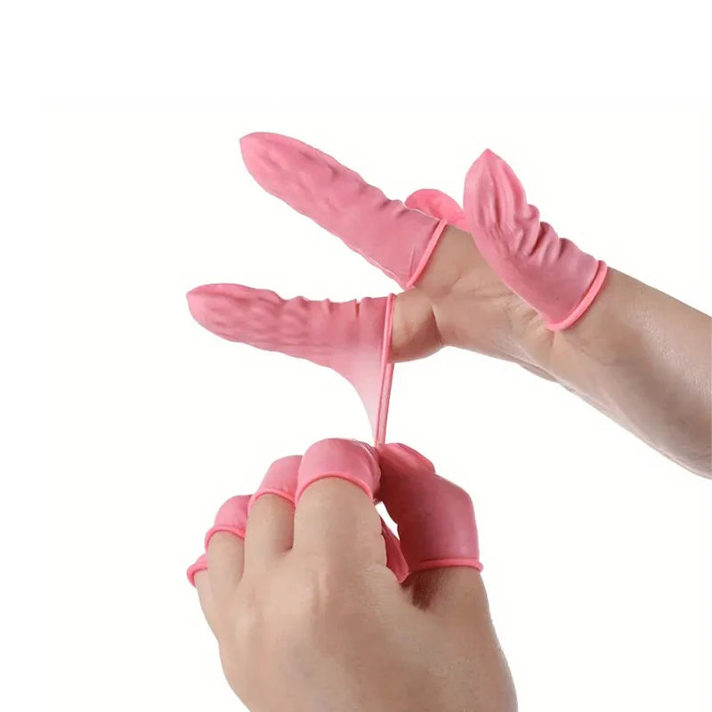 Disposable Latex Finger Cot Pack for Beauty Hairdressing Massage Tattoo - Multi-Color