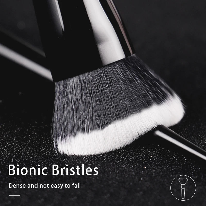Makeup Brush 22 Pressed Powder Brush with Soft Fiber Hair and Black Handle - Elegant Cosmetic Tool for Women