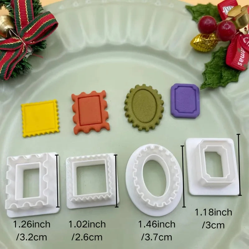 Holiday Photo Frame Cookie Cutters Set - 4 Shapes for Christmas Halloween Baking