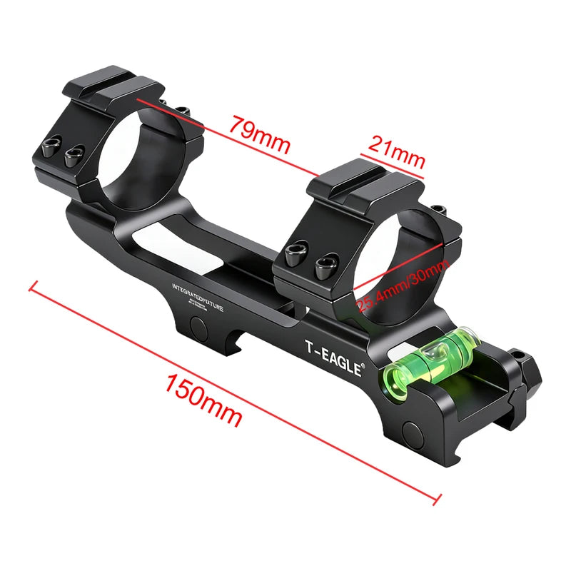 One-Piece Cantilever Level Bracket for Picatinny Rail Mount with Bubble Level