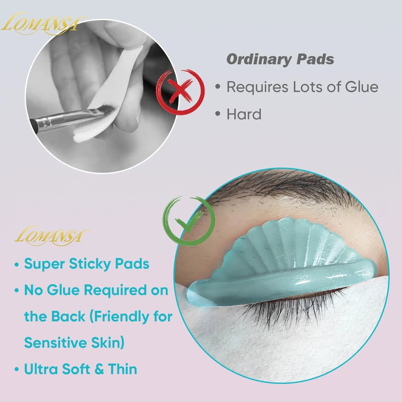 Eyelash Perm Pads & Shields - Reusable Lash Lift Stickers for Curling & Lifting