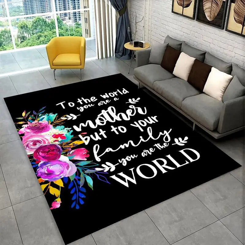 Large Area Non-Slip Rug for Living Room and Bedroom - Gift for Mom