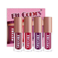 Lip Gloss Set - Metallic No-Stick Pearly Glitter Matte Lip Liquid Kit 4Pcs