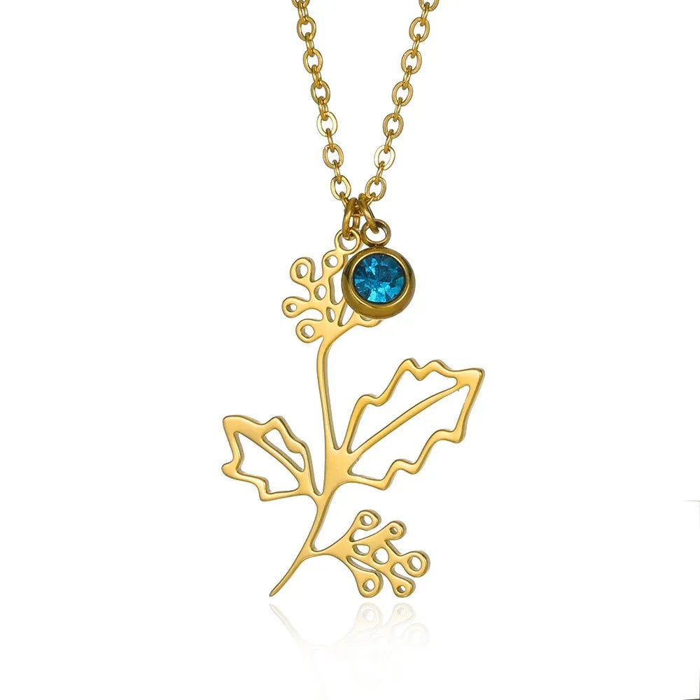 Elegant Rose Flower Necklace for Women Tulip Pendant Stainless Steel Chain Jewelry