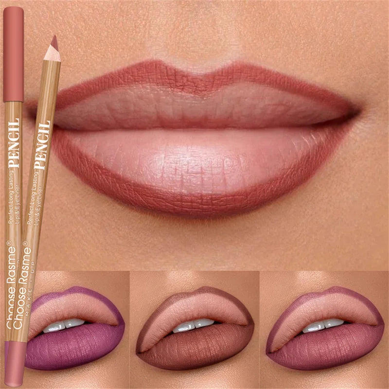 12-Color Waterproof Matte Lip Liner Set - Long-Lasting Non-Transfer Lip Makeup