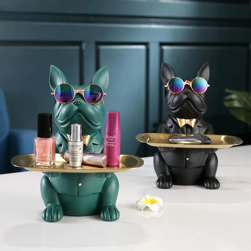 Multi-Functional Animal Statue Tray Decorative Storage Organizer for Living Room & Bedroom