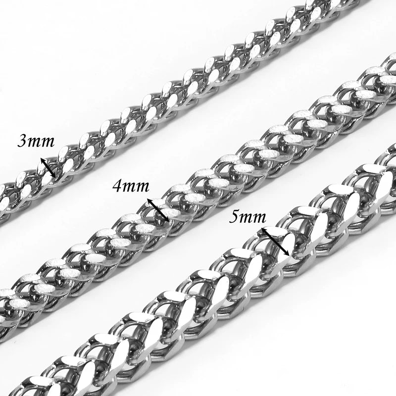Stainless Steel Chain Necklace for Women Men 3mm-5mm Gold or Silver Color Jewelry
