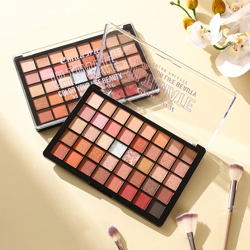 40-Color Eyeshadow Palette with Matte & Shimmer Finishes - Earth Tones & Pastels for Daily & Party Looks