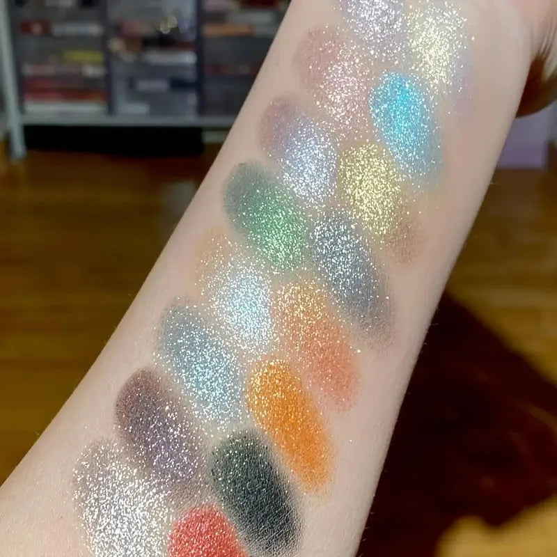 16-Color Pearl Eyeshadow Palette - High Pigment, Multicolor, Create Dramatic Looks