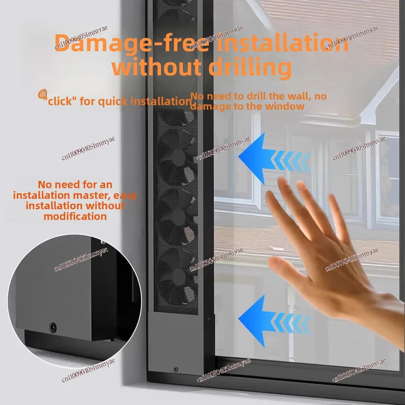 Retractable Glass Window Exhaust Fan - Silent, Strong Speed Control