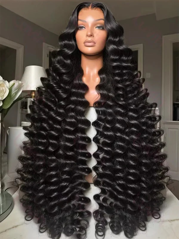 Deep Water Wave Human Hair Wig 13x6 Lace Front Curly Wig for Women
