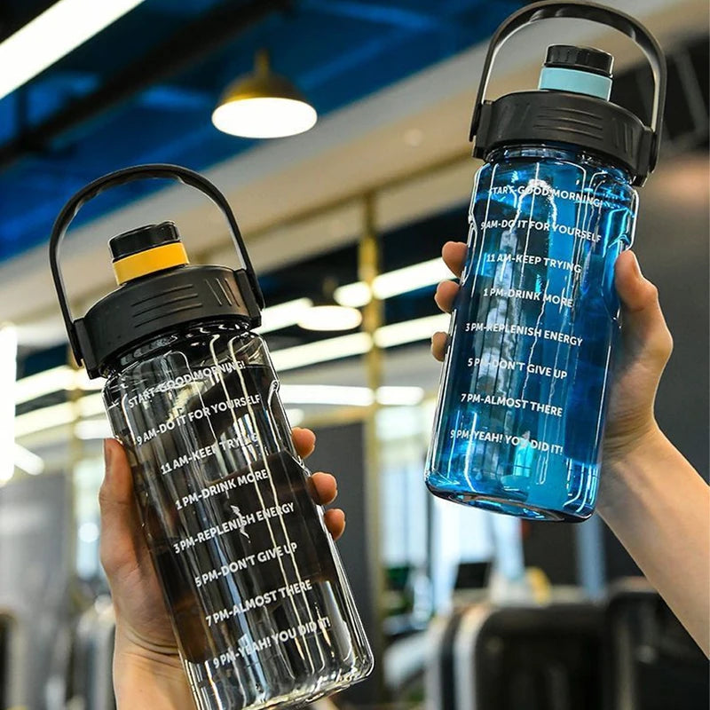 101oz/50oz BPA-Free Insulated Water Bottle with Time Marker, Straw & Lid