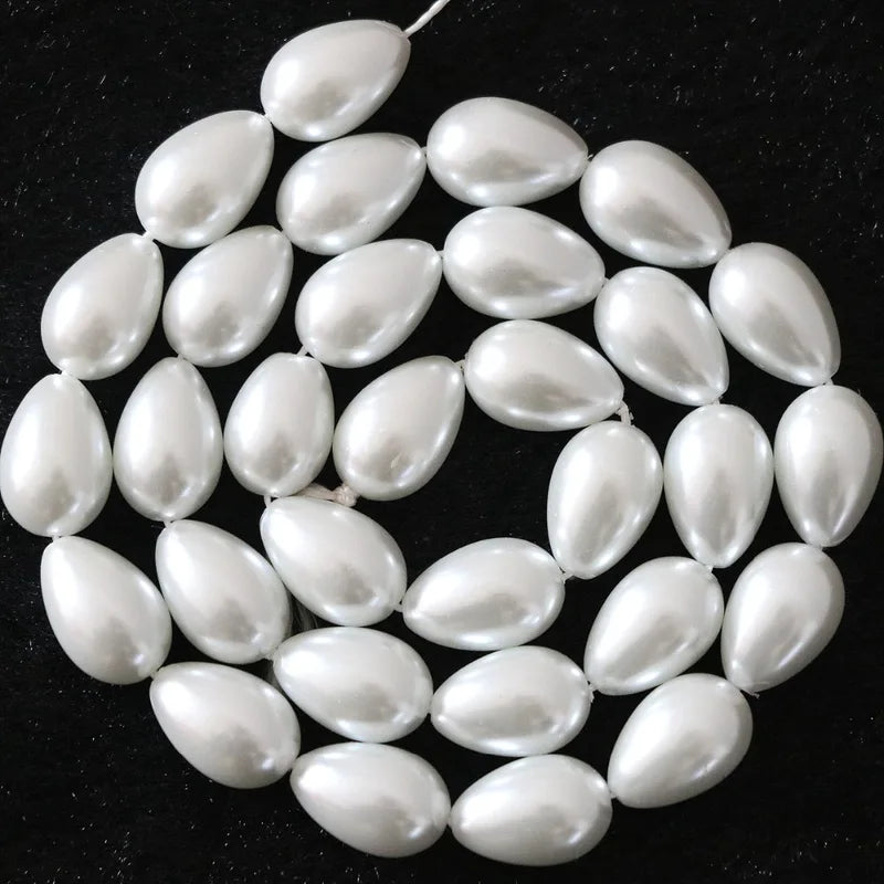 Pearl Bead Necklace Pendant DIY Jewelry Making Supplies - 9x13mm Teardrop Beads