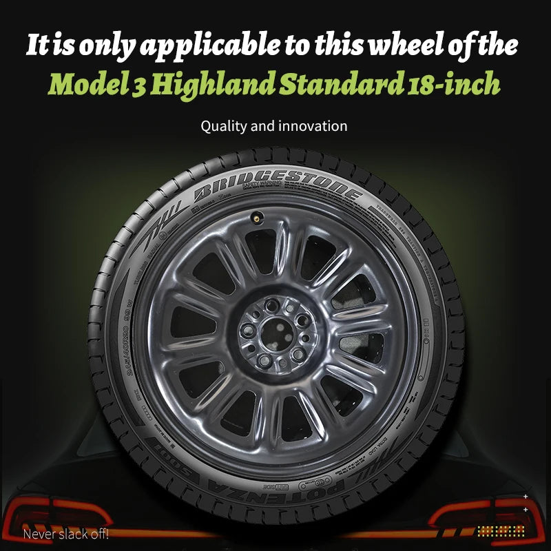 Tesla 2026 Model 3 18-Inch Wheel Cover Set - Cyclone Style Hubcaps Replacement