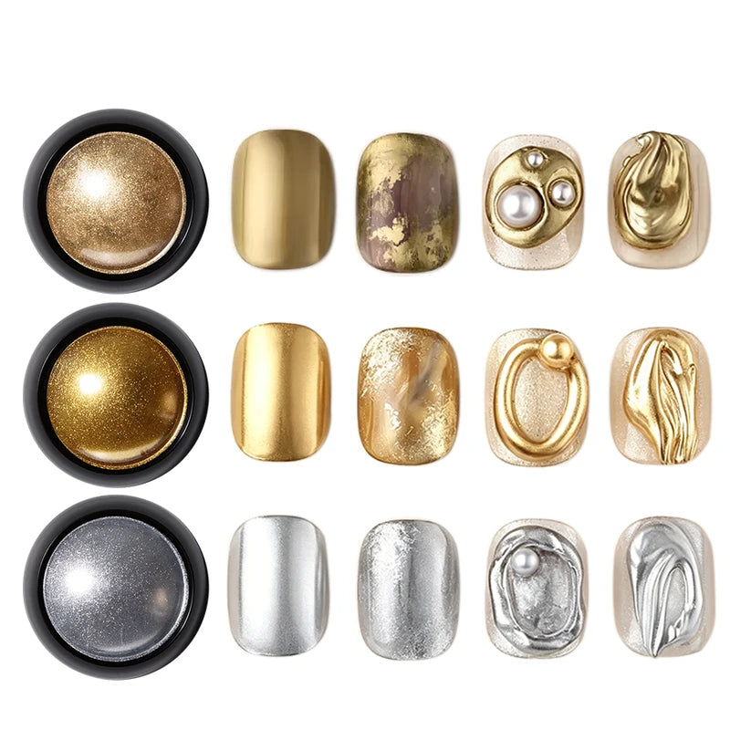 Mirror Powder for Nails - Metallic Chrome Holographic Nail Art Glitter Set