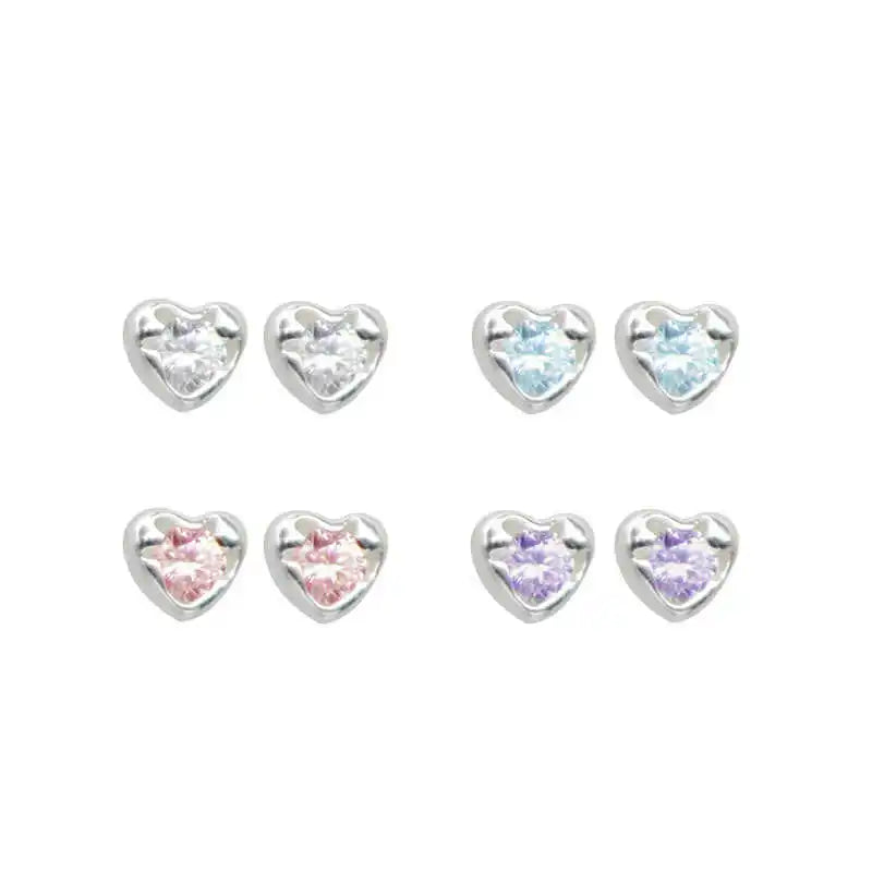 Sterling Silver Love Earrings for Women, Small Charm Jewelry - Birthday Gift