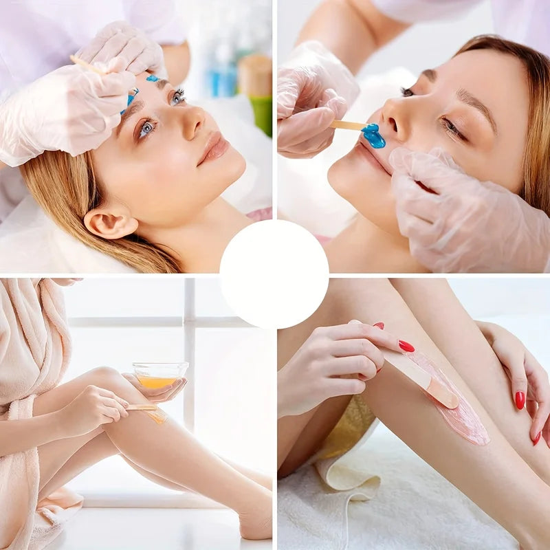 Disposable Waxing Stick Set for Hair Removal - Body & Facial Use
