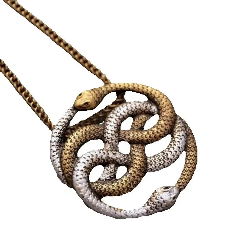 Men and Women Snake Chain Necklace - Retro Elegant Winding Snake Jewelry