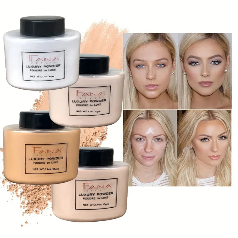 Luxury Face Powder for Women - Oil-Control Loose Foundation with Multiple Colors