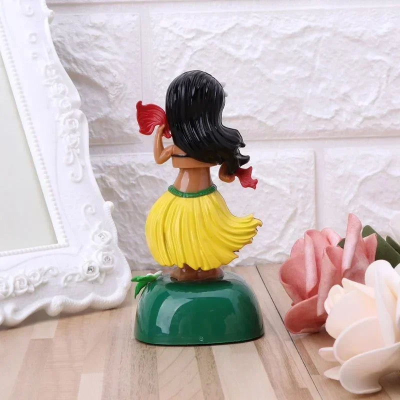 Solar Hula Girl Dancing Toy for Car Dashboard Decor - Hawaii Style Shaking Head Ornament