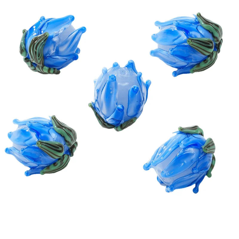 5pcs 15mm Handmade Lampwork Tulip Flower Beads for Jewelry Making - DIY Charm Glass Beads