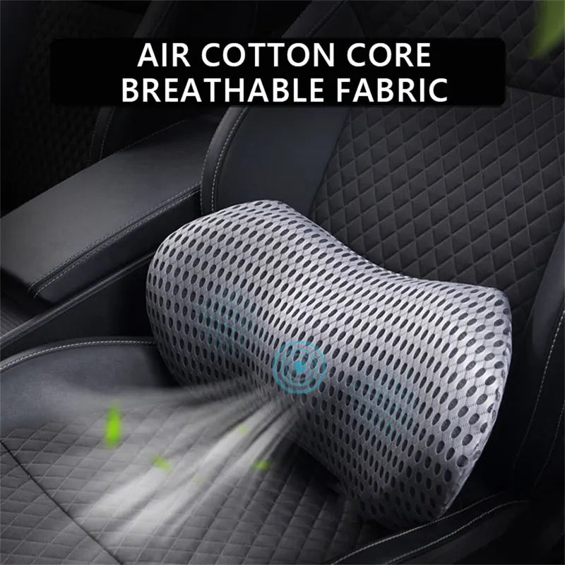 Breathable Memory Foam Lumbar Support Cushion for Car & Bed - Support Pillow