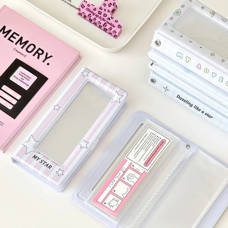 Star Photo Booth Frames - Wedding Album for 2x6 Inch Photo Strips, 18 Pages, 36 Photos, PVC Material