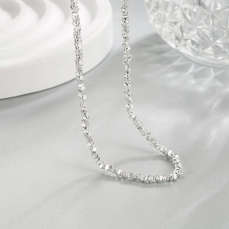 925 Sterling Silver Necklace for Women Simple Charm Choker Birthday Gift Jewelry