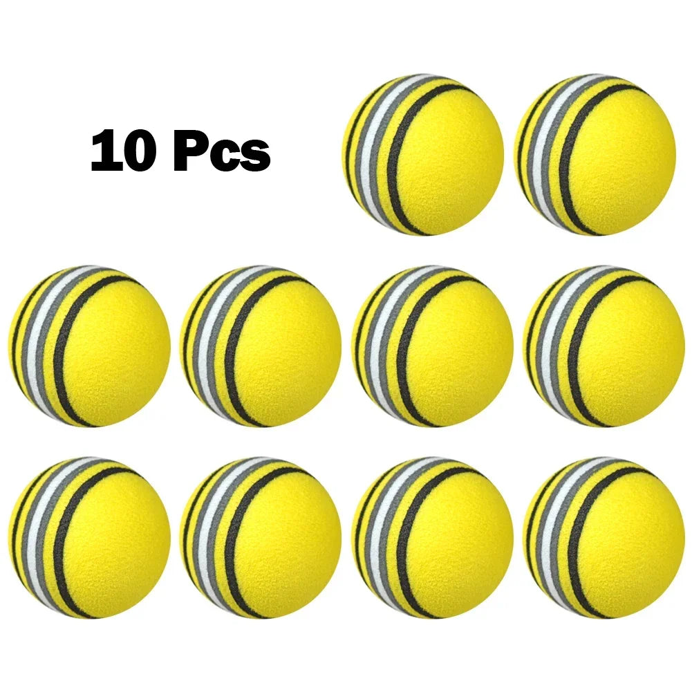 Golf Sponge Soft Rainbow Balls 10pcs Set - Swing Training Foam Balls