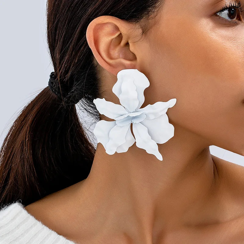 Oversized Geometric Earrings for Women - Statement Pleated Earrings for Occasion