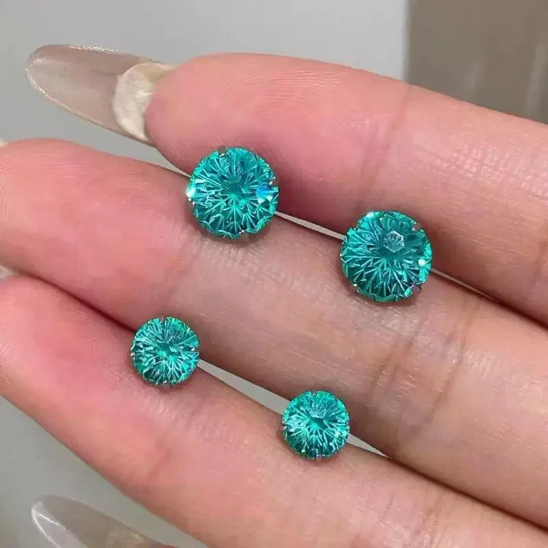 Multicolor Crystal Stud Earrings for Women Hypoallergenic Stainless Steel Jewelry