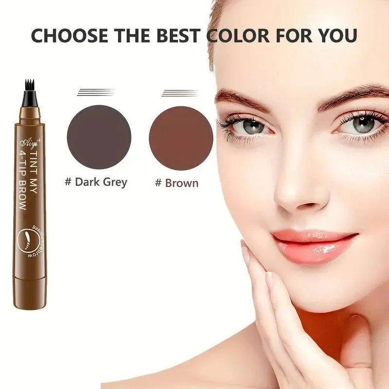 Waterproof 4-Point Eyebrow Pencil Set - Long Lasting Microblading Style Makeup
