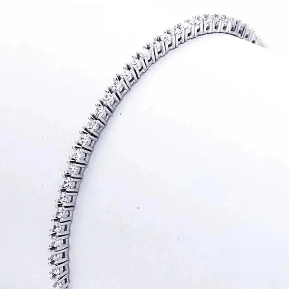 Sterling Silver Tennis Bracelet 16-19cm Zirconia Anniversary Jewelry