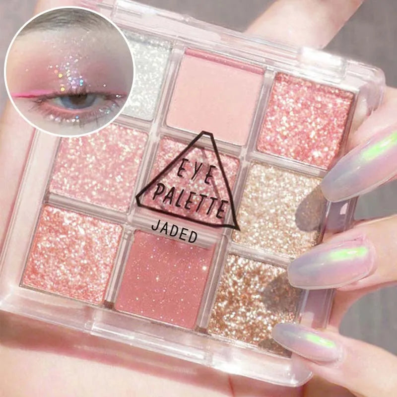 12-Color Glitter Eyeshadow Palette Long Lasting Sparkling Pearl Sequin Eye Makeup